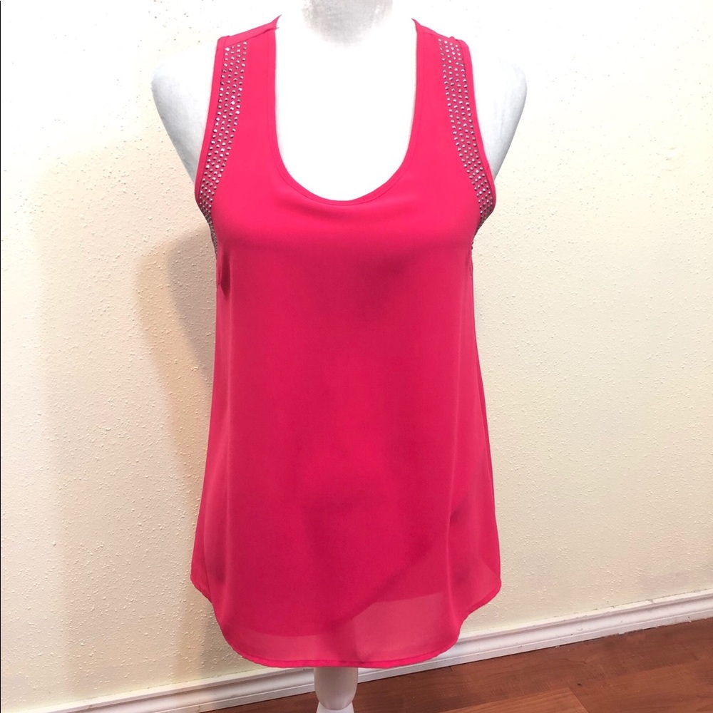Adam Jacobs Pink Sequin Sleeveless Top